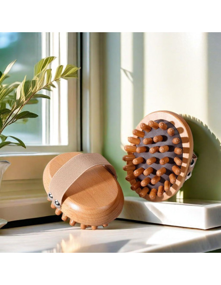 Peine de Masaje de Madera Natural TIKMNO 11x8cm para Relajación