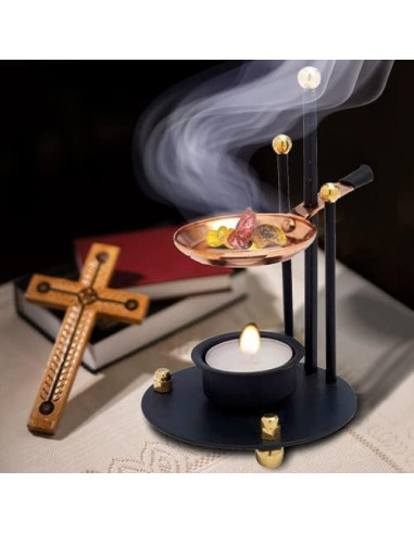 Horno de Incienso Hecho a Mano con Sartén de Cobre 16 cm