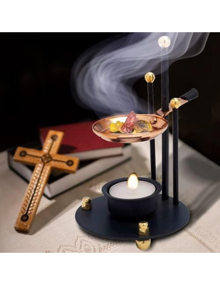 Horno de Incienso Hecho a Mano con Sartén de Cobre 16 cm