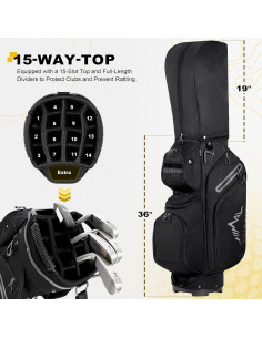 Bolsa de Carro de Golf UNIHIMAL con 15 Divisores y Cubierta 2