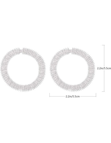 Anillos de Masaje Healifty 2 Pcs Acupresión Muñeca Plata