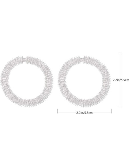 Anillos de Masaje Healifty 2 Pcs Acupresión Muñeca Plata