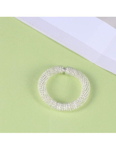 Anillos de Masaje Healifty 2 Pcs Acupresión Muñeca Plata