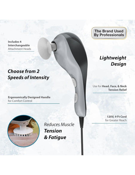 Masajeador Vibratorio Wahl 4120-600 con 4 Accesorios