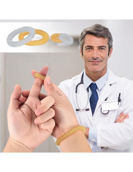 Conjunto de Anillos y Pulseras de Acupresión HexinYigjly - 14 Piezas