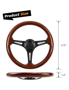 Volante de Madera VOONKE VKRC-06MBK 35.1cm Universal 2