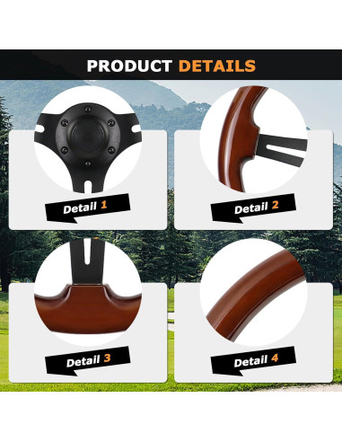 Volante de Madera VOONKE VKRC-06MBK 35.1cm Universal