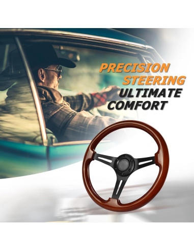 Volante de Madera VOONKE VKRC-06MBK 35.1cm Universal