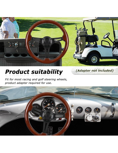 Volante de Madera VOONKE VKRC-06MBK 35.1cm Universal