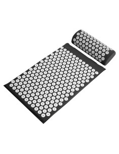 Juego de Almohadilla y Almohada de Acupresión Fitvids Negro - Alivio Dolor Espalda y Cuello