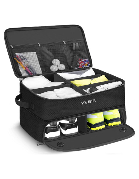 Organizador de Maletero de Golf YOREPEK Negro Grande con Compartimentos