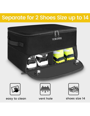 Organizador de Maletero de Golf YOREPEK Negro Grande con Compartimentos