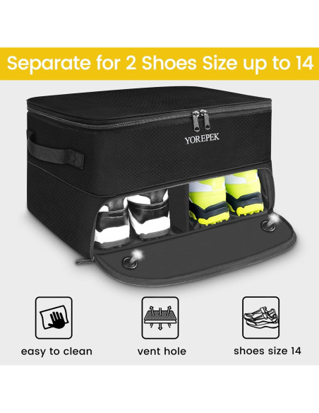 Organizador de Maletero de Golf YOREPEK Negro Grande con Compartimentos