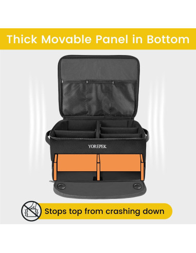 Organizador de Maletero de Golf YOREPEK Negro Grande con Compartimentos