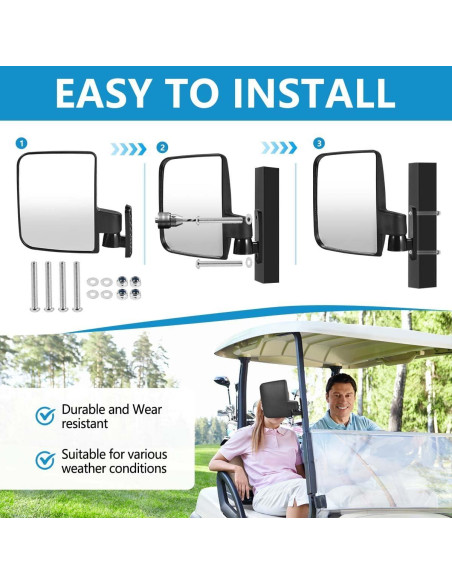 Espejos Laterales Ajustables OBTANIM para Carritos de Golf