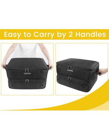 Organizador de Maletero de Golf YOREPEK Negro Grande con Compartimentos