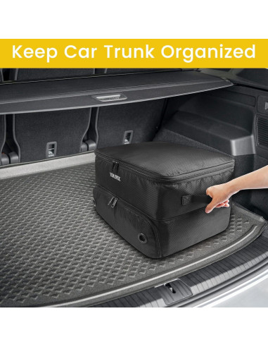 Organizador de Maletero de Golf YOREPEK Negro Grande con Compartimentos
