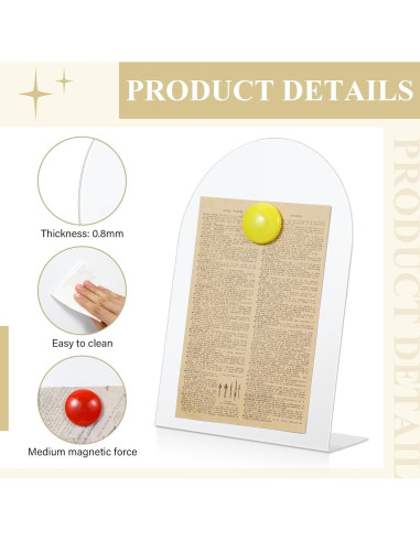 Tablero de Anuncios Magnético Shimeyao 2 Pcs Blanco 25x18 cm