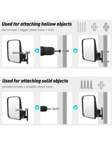 Espejo Lateral de Carrito de Golf MOSNAI con Luz de Giro