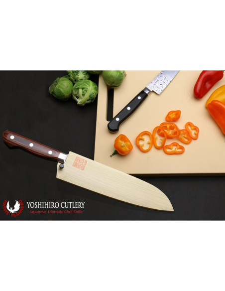 Cubierta Saya de Madera Magnolia Yoshihiro para Cuchillo Santoku 180mm