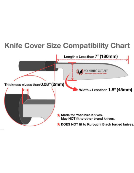 Cubierta Saya de Madera Magnolia Yoshihiro para Cuchillo Santoku 180mm