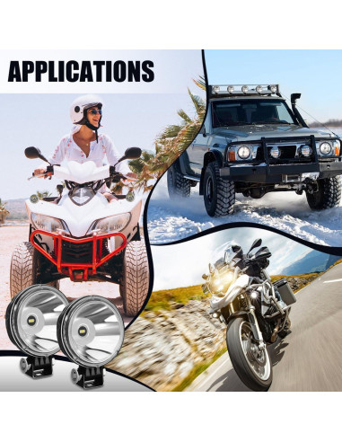 Luz Pod LED Redonda 12V BEAMCORN 30W 3 Pulgadas 2-Pack