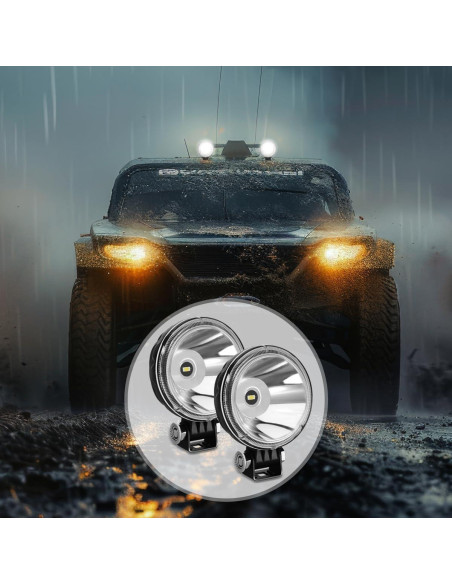 Luz Pod LED Redonda 12V BEAMCORN 30W 3 Pulgadas 2-Pack