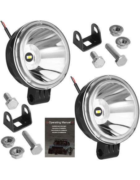 Luz Pod LED Redonda 12V BEAMCORN 30W 3 Pulgadas 2-Pack