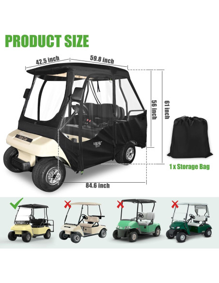 Cubierta de Conducción 10L0L para Carro de Golf Club Car DS 4 Pasajeros