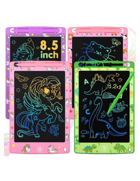 Paquete de 4 Tabletas de Escritura LCD MOOWALIS 8.5" Coloridas