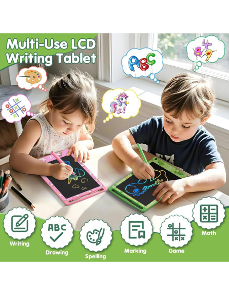 Paquete de 4 Tabletas de Escritura LCD MOOWALIS 8.5" Coloridas