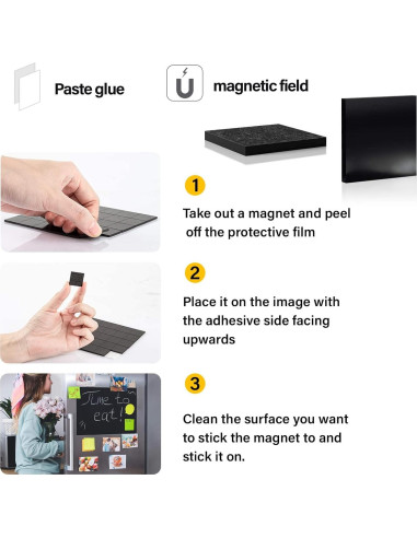 144 Piezas Imán Cuadrado Autoadhesivo Sukh 10.16x10.16cm