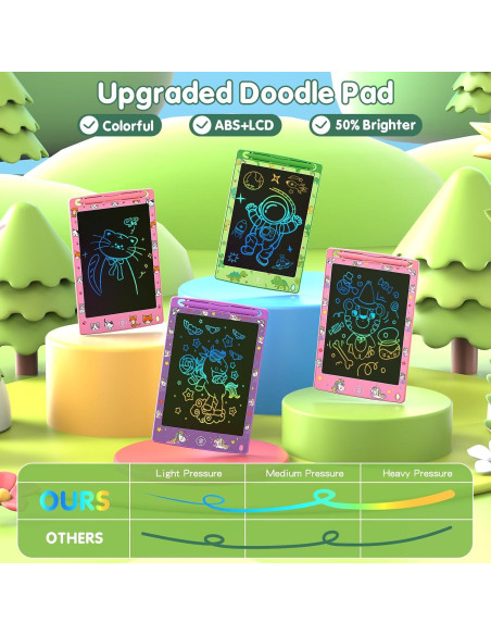 Paquete de 4 Tabletas de Escritura LCD MOOWALIS 8.5" Coloridas