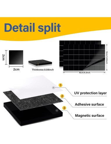 144 Piezas Imán Cuadrado Autoadhesivo Sukh 10.16x10.16cm