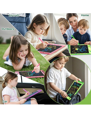 Paquete de 4 Tabletas de Escritura LCD MOOWALIS 8.5" Coloridas