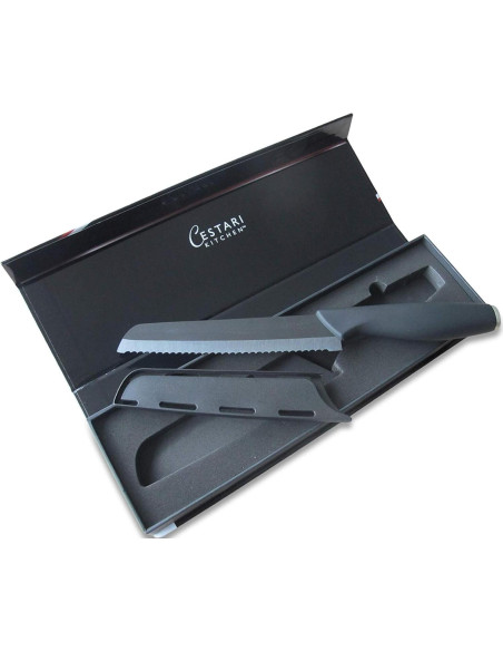 Cuchillo Serrado Cerámico Cestari 15.24 cm con Funda