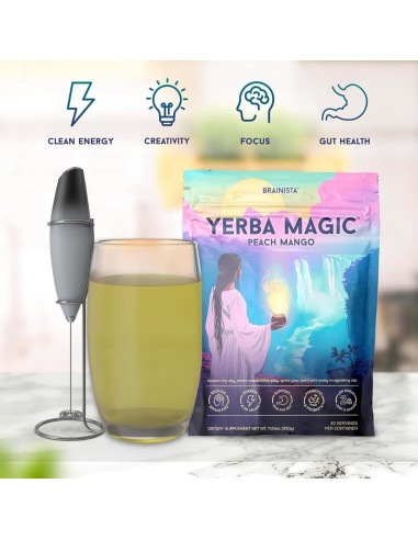 Yerba Mate Instantáneo 3-en-1 Brainista Durazno Mango 330g