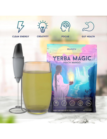 Yerba Mate Instantáneo 3-en-1 Brainista Durazno Mango 330g