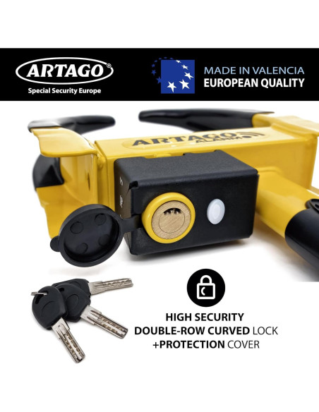 Bloqueo de Rueda Antirrobo Artago ART872 con Alarma 120dB
