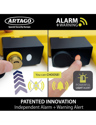 Bloqueo de Rueda Antirrobo Artago ART872 con Alarma 120dB