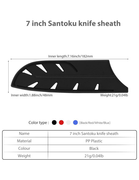 Funda de Seguridad para Cuchillo Santoku 7" XYJ Negra