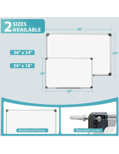 Pizarra Blanca Magnética 91x61 cm Paporia con Accesorios 2