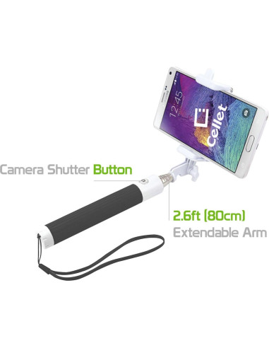 Palo Selfie Extensible Cellet ACPOD3BK 0.79m Compatible iPhone y Android