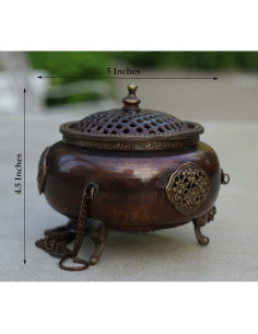 Horno de Incienso Colgante DharmaObjects Cobre 11.43 cm 2
