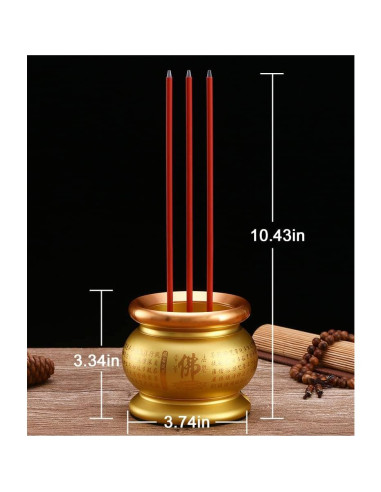 Horno de Incienso Eléctrico Omeet Dorado 9.5x26.5cm USB