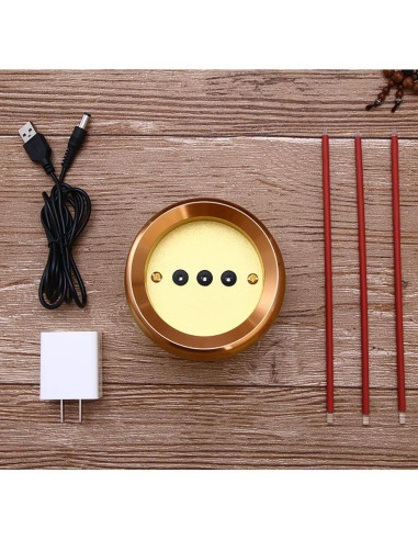 Horno de Incienso Eléctrico Omeet Dorado 9.5x26.5cm USB