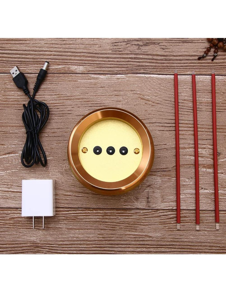 Horno de Incienso Eléctrico Omeet Dorado 9.5x26.5cm USB