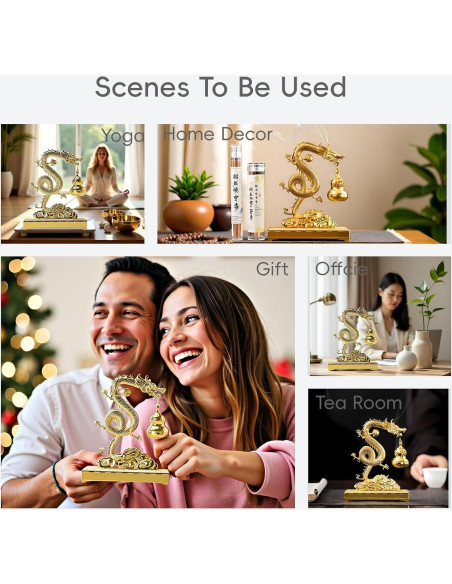 Soporte de Incienso Dragón Chino Hormadar - Dorado 2 en 1