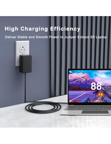 Adaptador 12V AC/DC Jumper EZbook S5MAX 36W Cable 1.83m