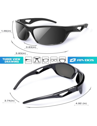 Gafas de Sol RIVBOS RB831 Polarizadas para Deportes